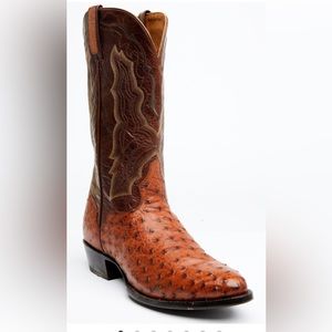EL DORADO MEN'S EXOTIC FULL-QUILL OSTRICH SKIN WESTERN BOOTS 10D